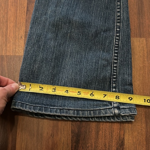 Vintage Allen B. Allen Schwartz Faded Embellished Flare Bell Bottom Jean size 26 - Picture 11 of 11